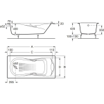 Roca A23325000R Haiti 鑄鐵浴缸